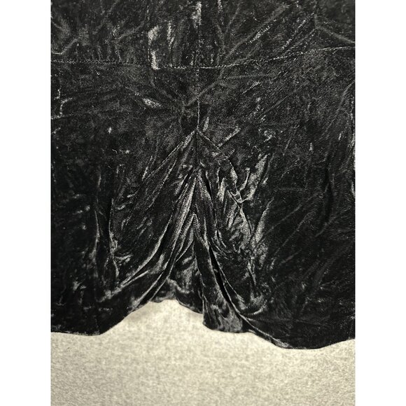 Vintage Size 12 Velvet Top Witchy Whimsygoth Black Long Sleeve Button Sweetheart - Picture 10 of 13